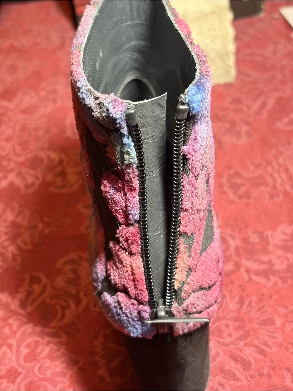 Stuart Weitzman Multicolor Floral Velvet Ankle Boots - Picture 12 of 15